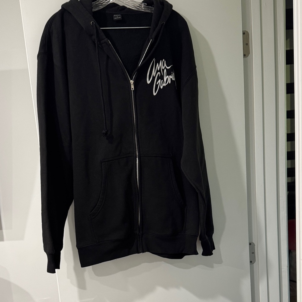 Ana Gabriel Hoodie zipper type black XL B-4